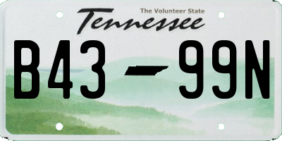 TN license plate B4399N