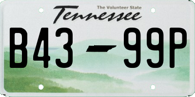 TN license plate B4399P