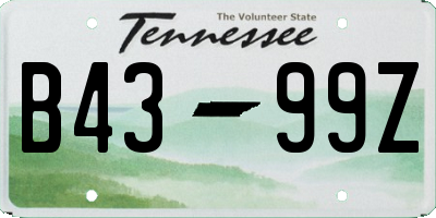 TN license plate B4399Z