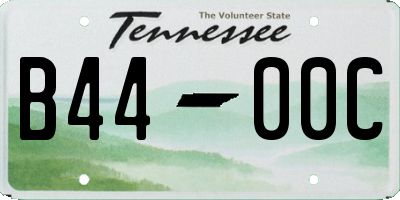 TN license plate B4400C