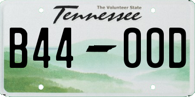 TN license plate B4400D