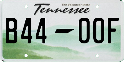 TN license plate B4400F