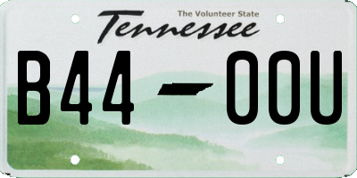 TN license plate B4400U