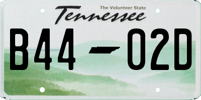 TN license plate B4402D