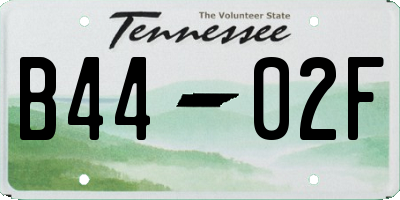 TN license plate B4402F