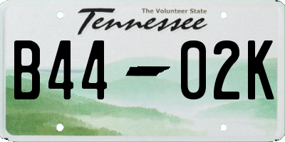 TN license plate B4402K