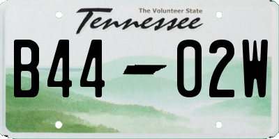 TN license plate B4402W