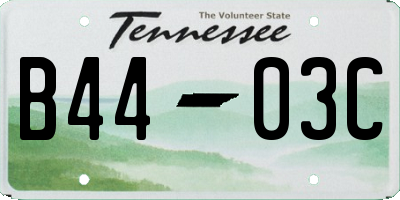 TN license plate B4403C