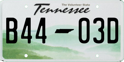 TN license plate B4403D