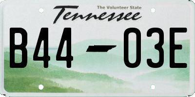 TN license plate B4403E
