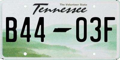 TN license plate B4403F