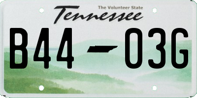 TN license plate B4403G