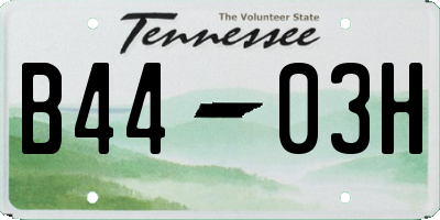 TN license plate B4403H
