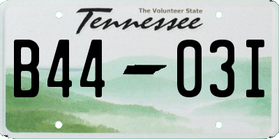 TN license plate B4403I