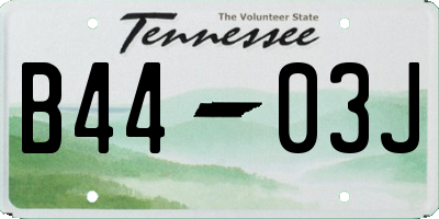 TN license plate B4403J