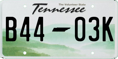 TN license plate B4403K