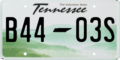 TN license plate B4403S