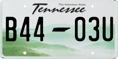 TN license plate B4403U