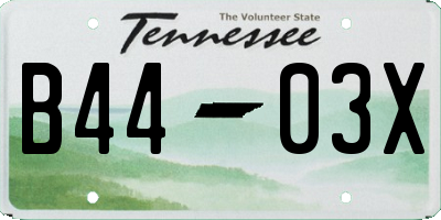 TN license plate B4403X