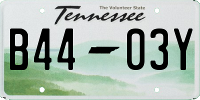 TN license plate B4403Y