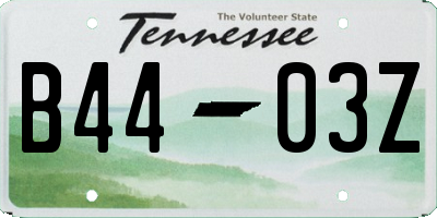 TN license plate B4403Z