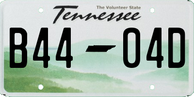 TN license plate B4404D