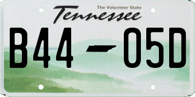 TN license plate B4405D