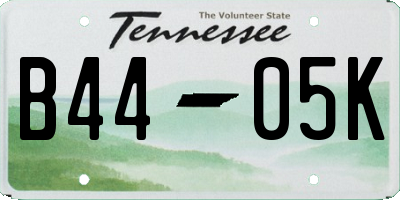 TN license plate B4405K