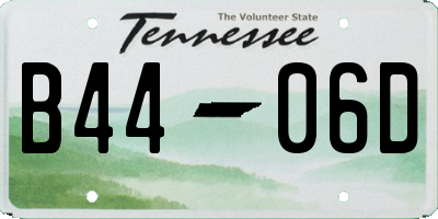 TN license plate B4406D
