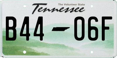 TN license plate B4406F