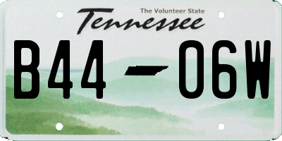 TN license plate B4406W