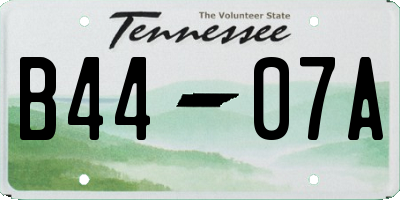 TN license plate B4407A
