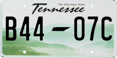 TN license plate B4407C