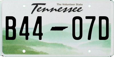 TN license plate B4407D