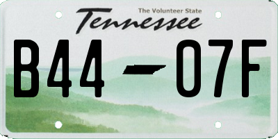 TN license plate B4407F
