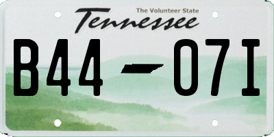 TN license plate B4407I