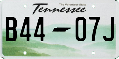 TN license plate B4407J