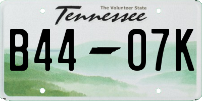 TN license plate B4407K