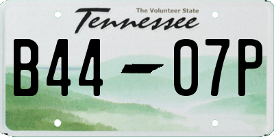TN license plate B4407P