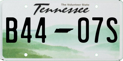 TN license plate B4407S