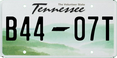 TN license plate B4407T