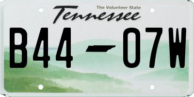 TN license plate B4407W