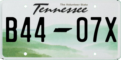 TN license plate B4407X