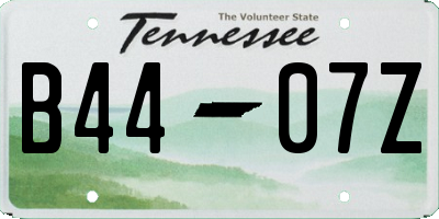 TN license plate B4407Z