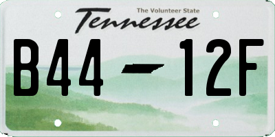 TN license plate B4412F