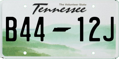 TN license plate B4412J