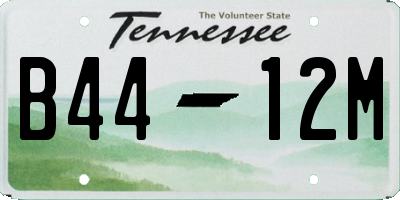 TN license plate B4412M