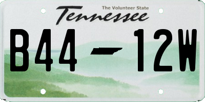 TN license plate B4412W