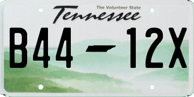 TN license plate B4412X