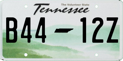 TN license plate B4412Z